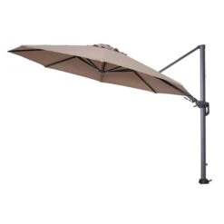Garden Impressions Hawaii Zweefparasol 350 Cm. Rond - Taupe -Leenbakker 1000073325 0103