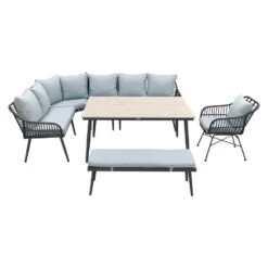 Garden Impressions Margriet Lounge Dining Set Met Stoel - Black - 7 Delig