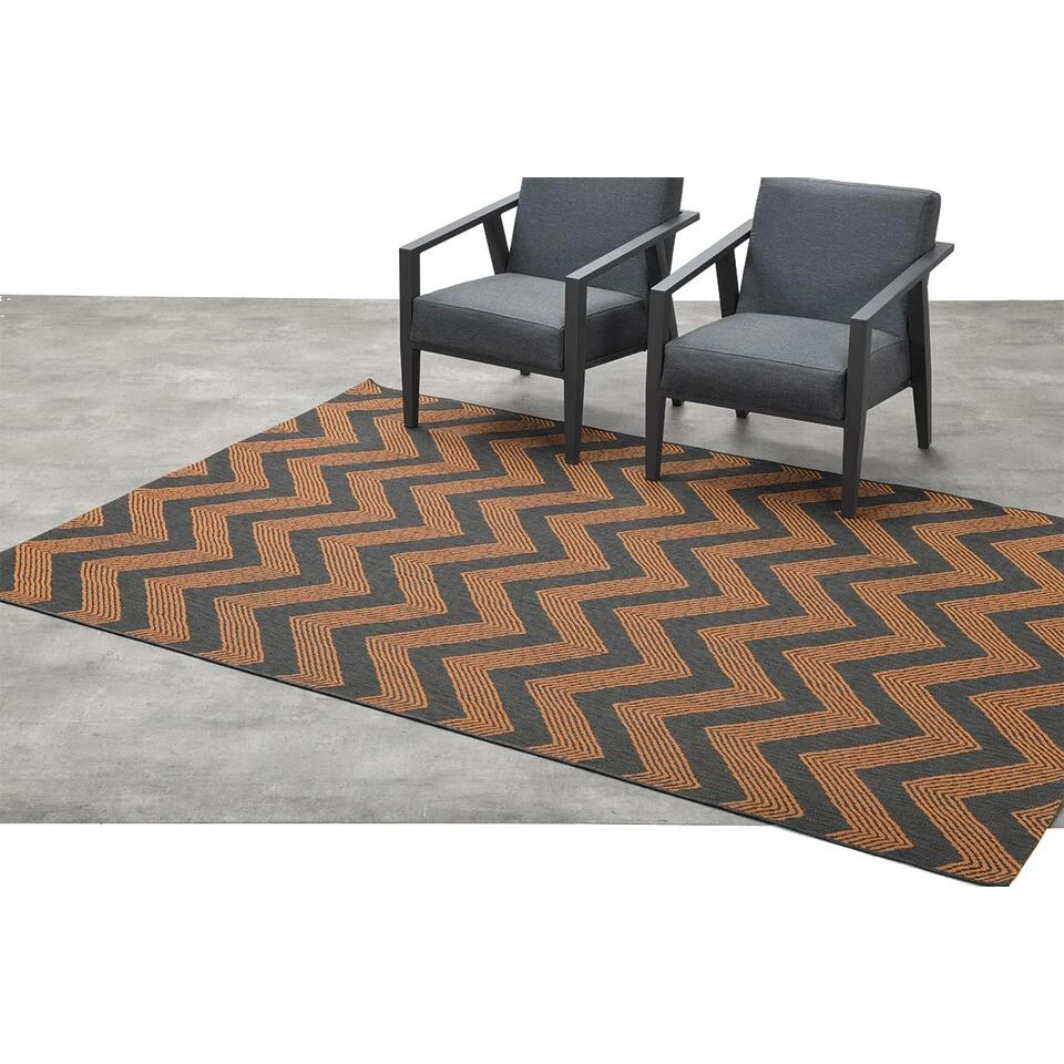 Garden Impressions Buitenkleed Indiana 160x230 Cm - Brown/anthracite 4 Garden Impressions Buitenkleed Indiana 160x230 Cm - Brown/anthracite - Afbeelding 2