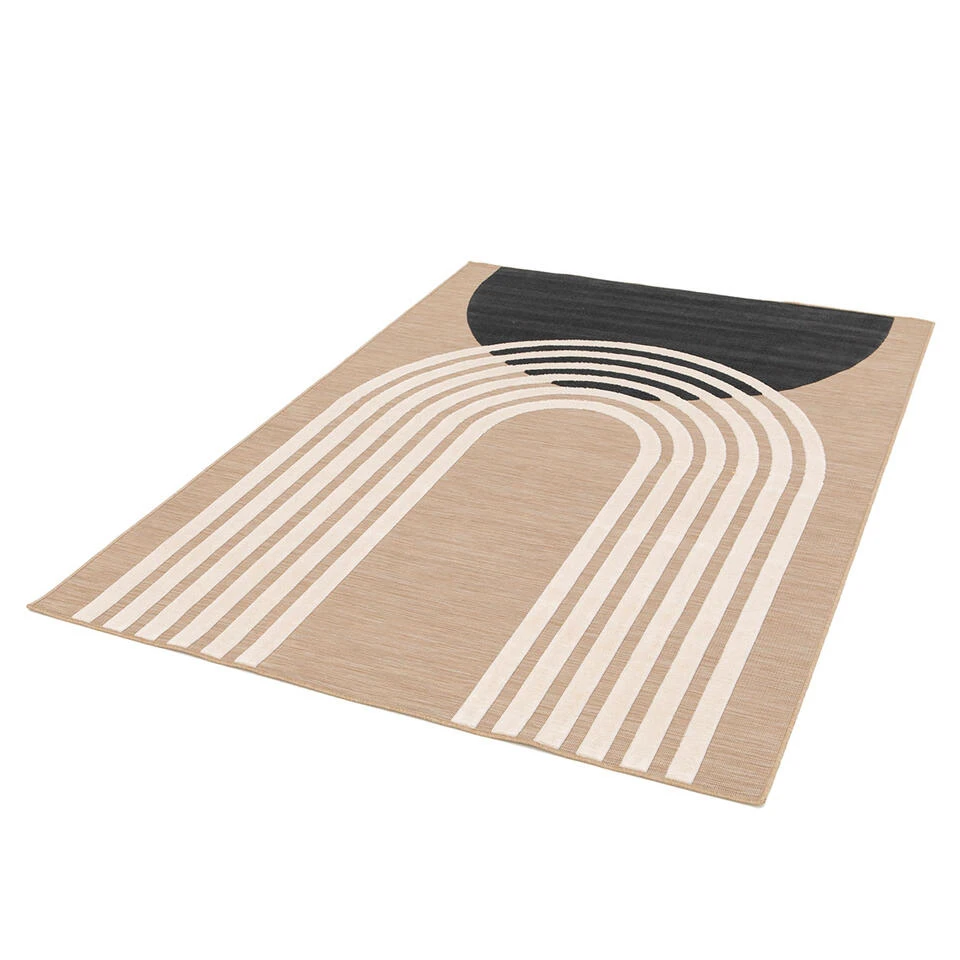 Garden Impressions Buitenkleed Art Deco 120x170cm - Circle Taupe 4 Garden Impressions Buitenkleed Art Deco 120x170cm - Circle Taupe - Afbeelding 2