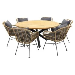 Garden Impressions Margriet Naturel/Taste Prado 160 Cm. - Ronde Tuinset -Leenbakker 1000084601 0101