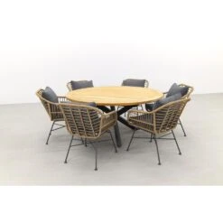 Garden Impressions Margriet Naturel/Taste Prado 160 Cm. - Ronde Tuinset -Leenbakker 1000084601 0102