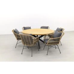 Garden Impressions Margriet Naturel/Taste Prado 160 Cm. - Ronde Tuinset -Leenbakker 1000084601 0103