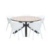 Garden Impressions Lexy Tuinset Wit - Tulli Tuintafel Ø148 Cm -Leenbakker 1000087017
