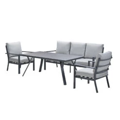Garden Impressions Senja Lounge Dining Set 4-delig - Lgrijs -Leenbakker 1000087176 0103