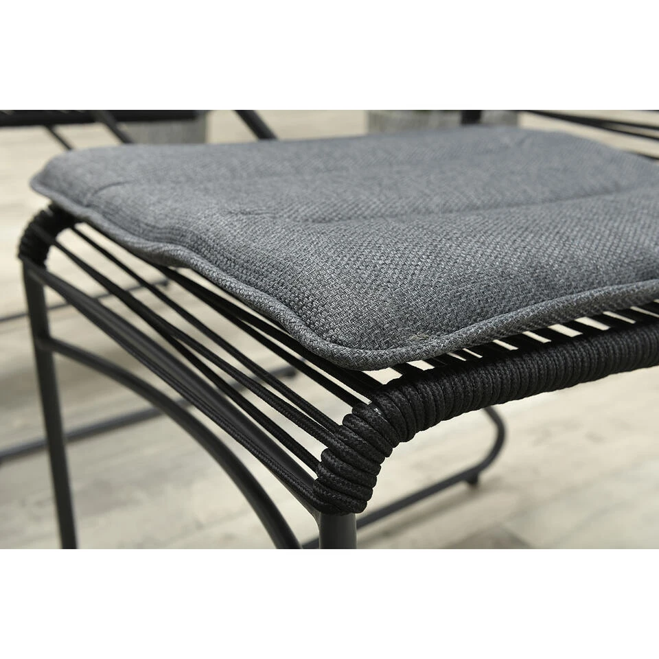 Garden Impressions Mason Tuinset 7-delig Zwart - Robin Tuintafel 4 Garden Impressions Mason Tuinset 7-delig Zwart - Robin Tuintafel - Afbeelding 2