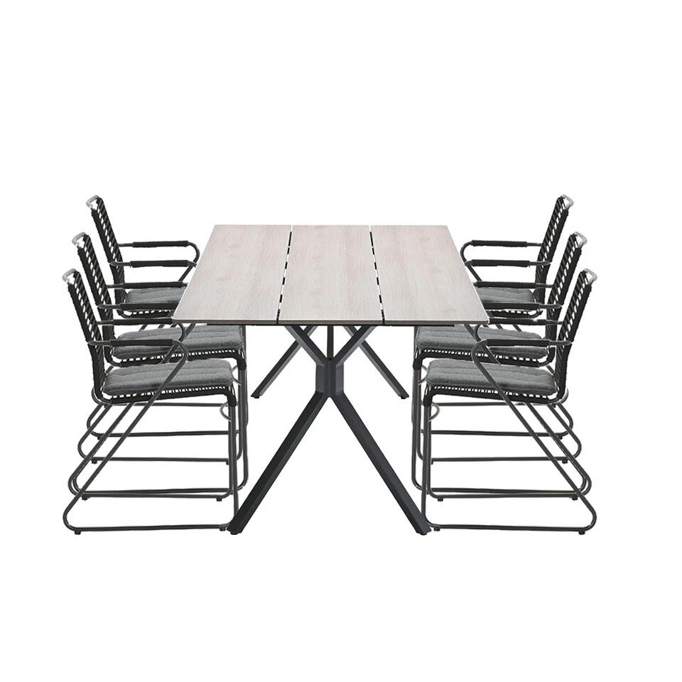 Garden Impressions Mason Tuinset 7-delig Zwart - Robin Tuintafel 3 Garden Impressions Mason Tuinset 7-delig Zwart - Robin Tuintafel