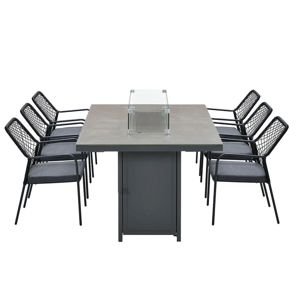 Garden Impressions Ross Tuinset Zwart - Elnes Vuur Tuintafel 3 Garden Impressions Ross Tuinset Zwart - Elnes Vuur Tuintafel