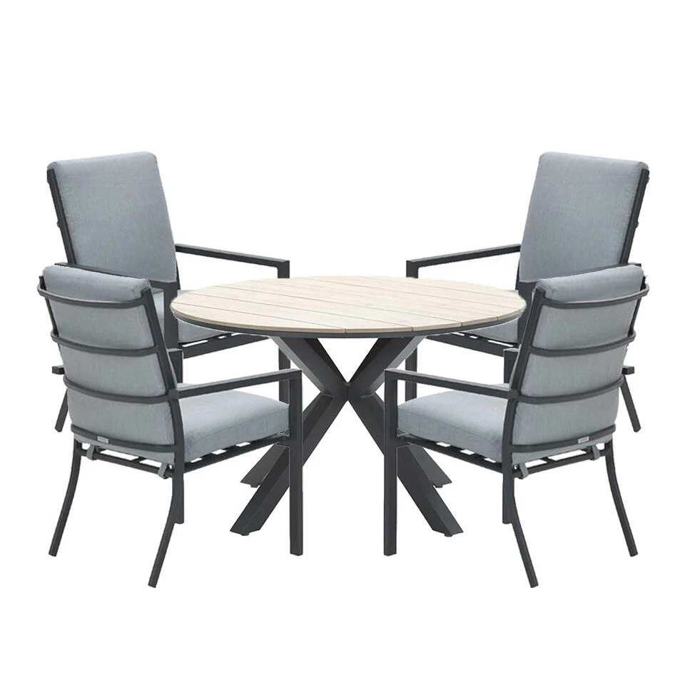 Garden Impressions Senja Tuinset 5-delig Mint Grijs -Tulli Tafel 3 Garden Impressions Senja Tuinset 5-delig Mint Grijs -Tulli Tafel