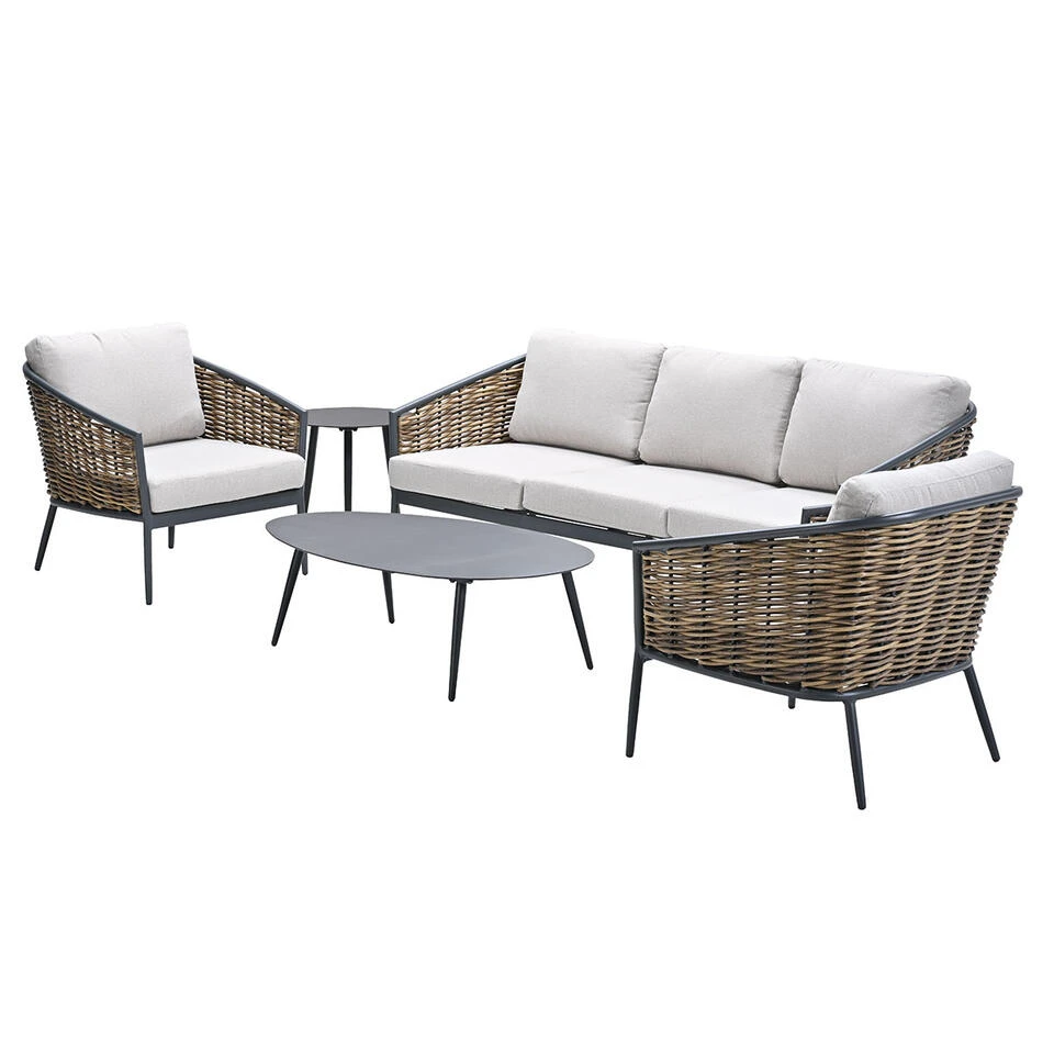 Garden Impressions San Vito Loungeset 5-delig - Zand 4 Garden Impressions San Vito Loungeset 5-delig - Zand - Afbeelding 2