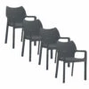Diva Tuinstoel Donkergrijs - 4 Stuks 2 Diva Tuinstoel Donkergrijs - 4 Stuks -Leenbakker 1000090498