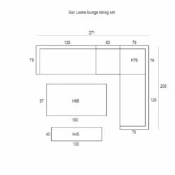 Garden Impressions San Leone Lounge Dining Set 6-delig-mint Grijs -Leenbakker 1000091613 0103