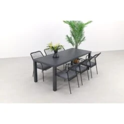 GI Dido Black/Alma 210 Cm. - Stapelbare Tuinset - 7-delig -Leenbakker 1000093926 0103