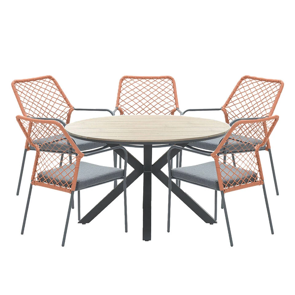 Garden Impressions Ross Tuinset 6-delig Koper-light Teak Look 3 Garden Impressions Ross Tuinset 6-delig Koper-light Teak Look