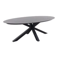 Scotland Ovale Tuintafel Centostone 220 X 115 Cm. - Marmerlook Wit