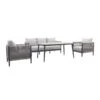 GI Diamo Stoel/bank Lounge-diningset (4-delig) - Carbon Black/Zand