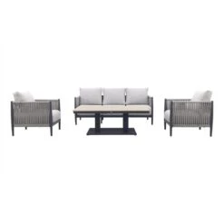 GI Diamo/Cyprus Verstelbare Stoel/bank Lounge-diningset - Carbon Black/Zand