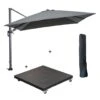 Garden Impressions Zweefparasol 3x3 M D. Grijs Met Voet En Hoes 2 Garden Impressions Zweefparasol 3x3 M D. Grijs Met Voet En Hoes -Leenbakker 1408385058