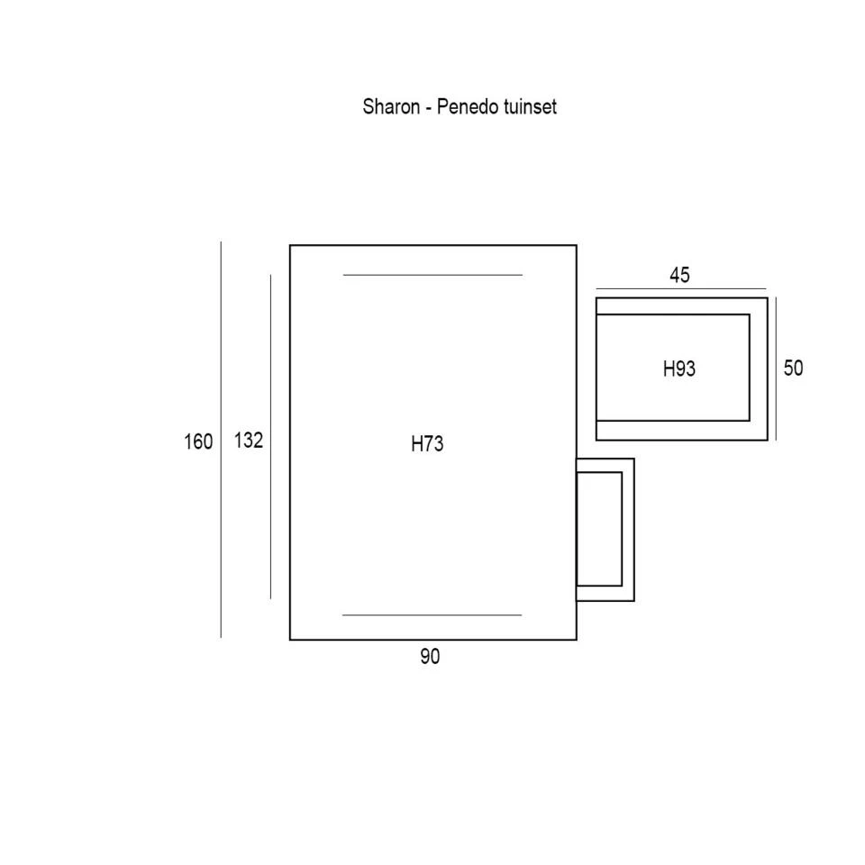 Garden Impressions Sharon 5-delige Tuinset - Penedo Tafel 160x90 4 Garden Impressions Sharon 5-delige Tuinset - Penedo Tafel 160x90 - Afbeelding 2