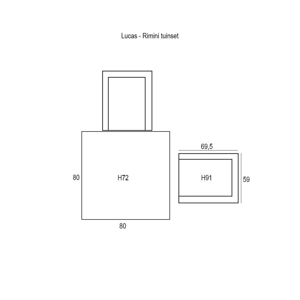 Garden Impressions Lucas - Rimini Tuinset Driedelig Retro Stijl 4 Garden Impressions Lucas - Rimini Tuinset Driedelig Retro Stijl - Afbeelding 2