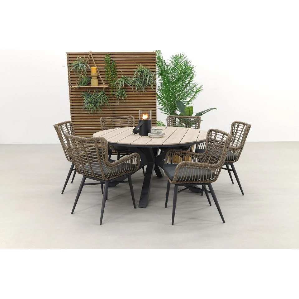 Jasmine Natural / Garden Impressions Edison 148 Cm. - Ronde Tuinset 6 Jasmine Natural / Garden Impressions Edison 148 Cm. - Ronde Tuinset - Afbeelding 4