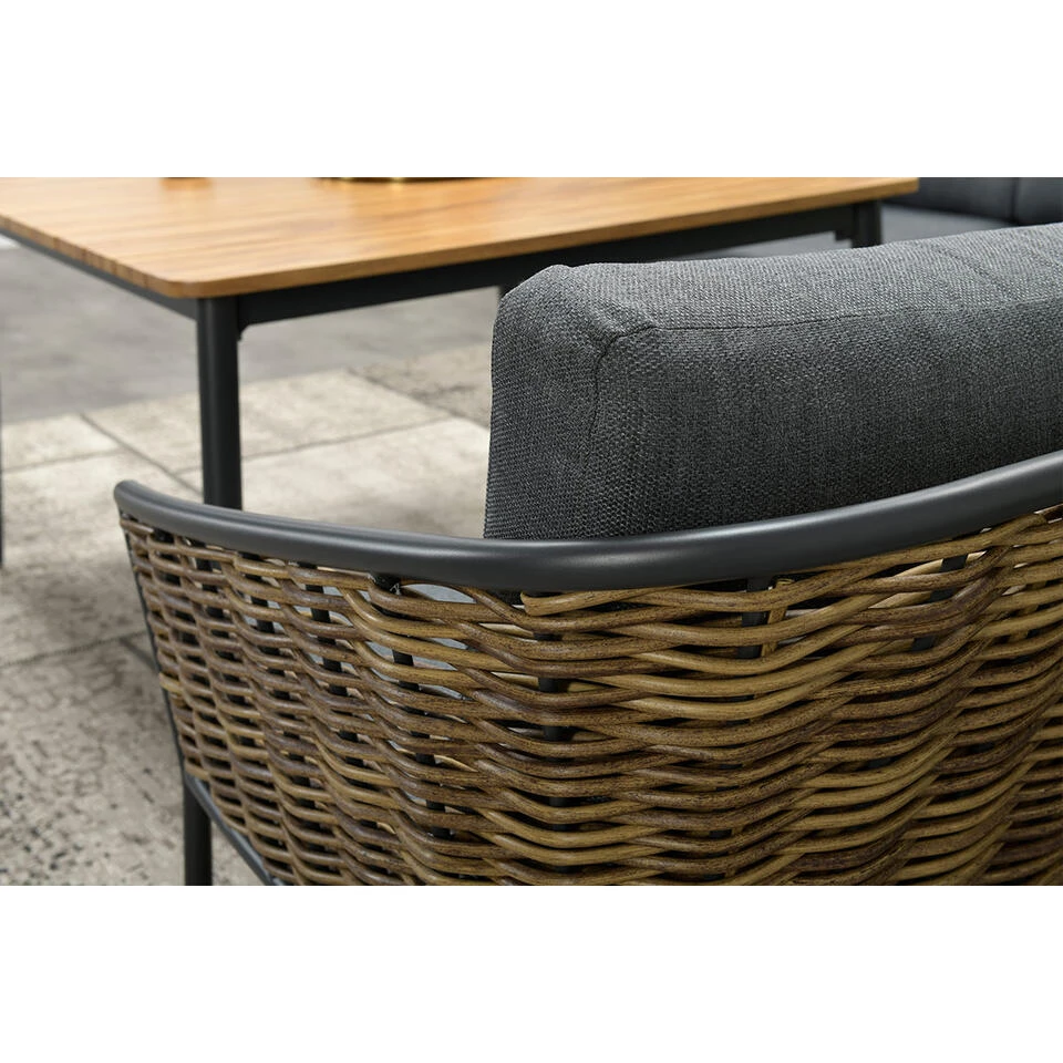 Garden Impressions San Vito Lounge Dining Set 4-delig - Donker Grijs 6 Garden Impressions San Vito Lounge Dining Set 4-delig - Donker Grijs - Afbeelding 4