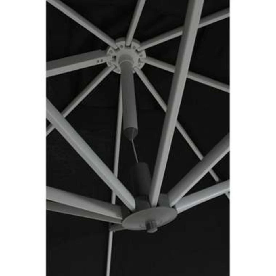 Garden Impressions Zweefparasol Hawaii Deluxe 300x300 - Wit - Zwart 4 Garden Impressions Zweefparasol Hawaii Deluxe 300x300 - Wit - Zwart - Afbeelding 2