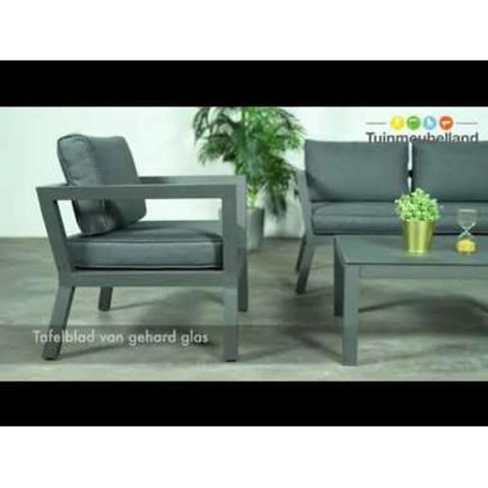 Garden Impressions San Luis Loungeset 3-delig - Donker Grijs 4 Garden Impressions San Luis Loungeset 3-delig - Donker Grijs - Afbeelding 2