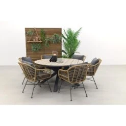 Garden Impressions Margriet Naturel / Edison 148 Cm. - Ronde Tuinset -Leenbakker 2399e6bf56aa4c0eb5d6907adec0d0e6