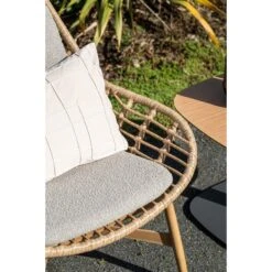 Castello Lounge Fauteuil - Light Teak Look - Natural Rotan-merino Sand -Leenbakker 2fd99a74a32c43a7b1fde4bd8bff01be