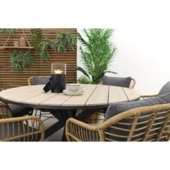 Garden Impressions Margriet Naturel / Edison 148 Cm. - Ronde Tuinset -Leenbakker 342f362858c64fce8511ffa2e3596715
