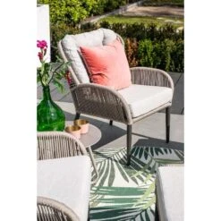 Andorra Fauteuil - Incl. Voetenbank - C. Black - Rope Taupe - Sand -Leenbakker 36d9a9b4b6284d34940bde9863ae190f