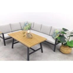 Elati Lounge-dining Hoekset-5-delig-c.black - Sand - Light Teaklook -Leenbakker 3ab115e89de549d3a3af04a78037c237