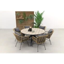 Garden Impressions Margriet Naturel / Edison 148 Cm. - Ronde Tuinset -Leenbakker 3f075ffe0b6440a3ad5783665a823806