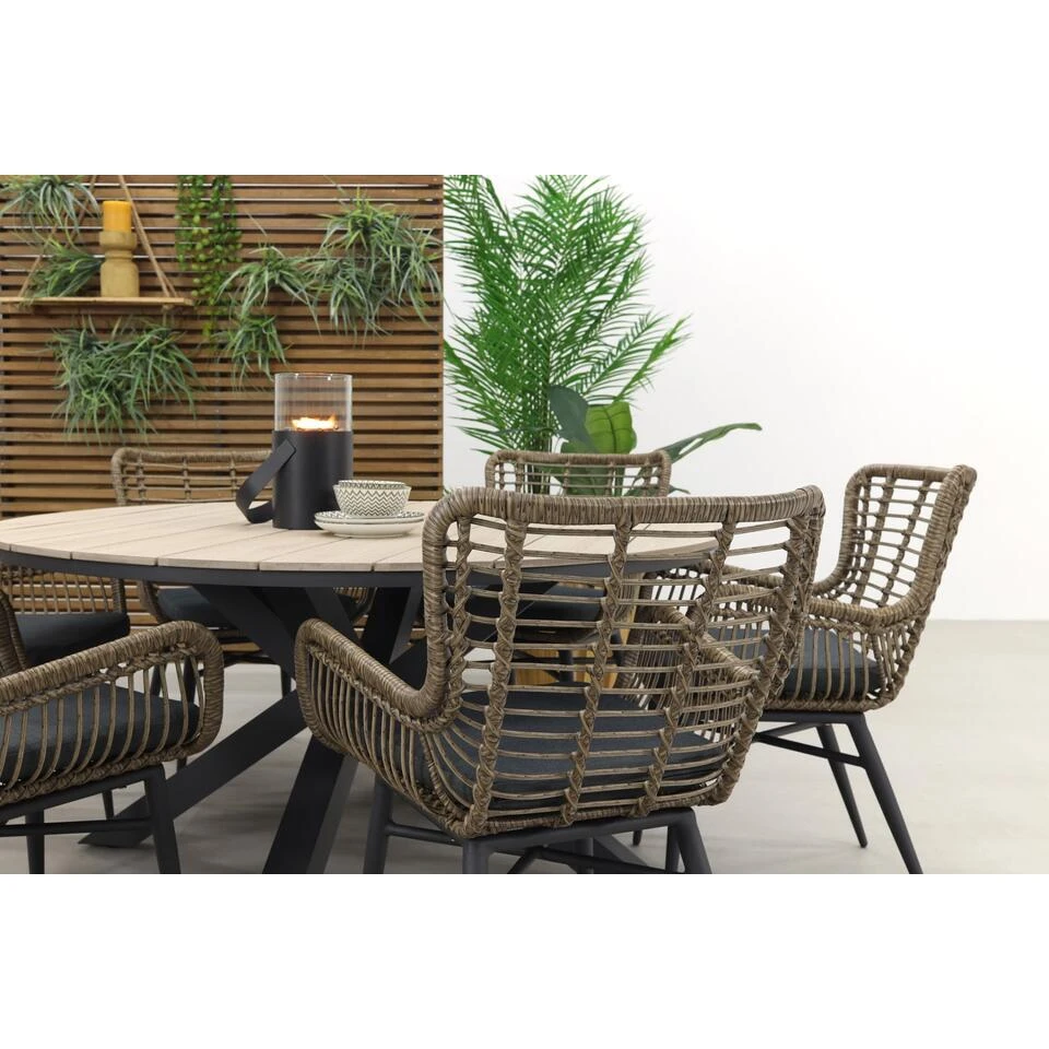 Jasmine Natural / Garden Impressions Edison 148 Cm. - Ronde Tuinset 8 Jasmine Natural / Garden Impressions Edison 148 Cm. - Ronde Tuinset - Afbeelding 6