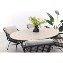 GI Margriet Zwart/zand / Edison 180 X 115 Cm. Tafel - Ovale Tuinset -Leenbakker 4501f170a44d4f2b80e21190919cc242