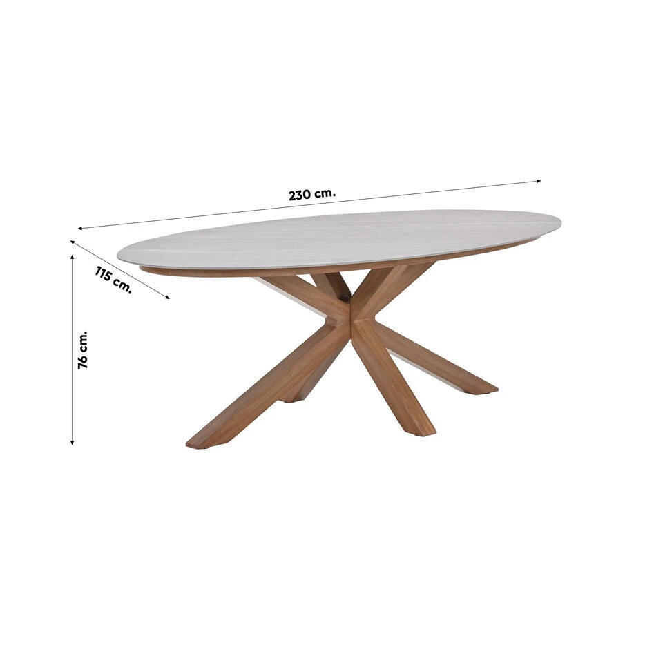 Scotland Tafel - 230x115 Cm - Light Teaklook - Centostone Napoli Sand 16 Scotland Tafel - 230x115 Cm - Light Teaklook - Centostone Napoli Sand - Afbeelding 14