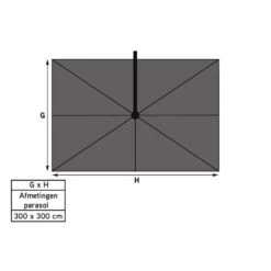 GI Hawaii Zweefparasol Deluxe 300 X 300 Cm. - Zand - Met Voet En Hoes -Leenbakker 4d97d3180dcd4bc6a5f93f32012cbcc4 1