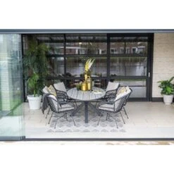 Set Van 4 - Garden Impressions Margriet Tuinstoel - Zwart/Zand -Leenbakker 6c2ec2ceedd249f49ee87e62806b2a4e 1