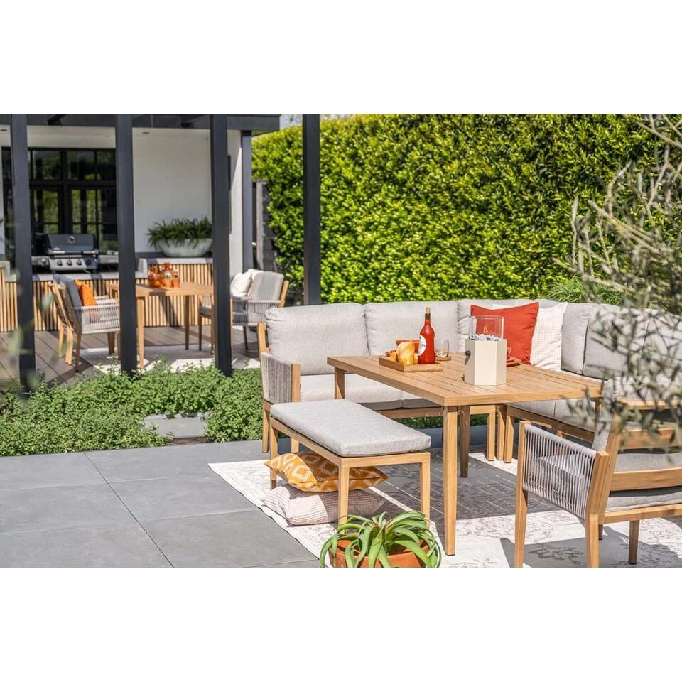 Sardinia Lounge-diningset - 5-dlg. - Light Teaklook - Sand - Sand 7 Sardinia Lounge-diningset - 5-dlg. - Light Teaklook - Sand - Sand - Afbeelding 5