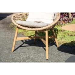 Castello Lounge Fauteuil - Light Teak Look - Natural Rotan-merino Sand -Leenbakker 8125e81facab4a278d4c54ed31dd0eec