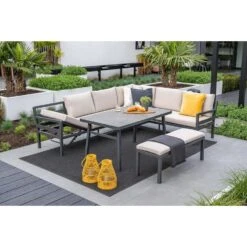 Corsica Lounge-diningset - 4-dlg - Rechts - Carbon Black - Desert Sand 21 Corsica Lounge-diningset - 4-dlg - Rechts - Carbon Black - Desert Sand -Leenbakker 818353fea09c4d97ab4e53df478eb661