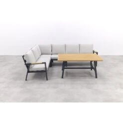 Elati Lounge-dining Hoekset-5-delig-c.black - Sand - Light Teaklook -Leenbakker 8ee36d8fde894bd395c33cc6152dd1ce