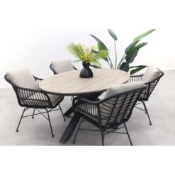 GI Margriet Zwart/zand / Edison 180 X 115 Cm. Tafel - Ovale Tuinset -Leenbakker 97ef0dece6f6435ca5610480f9d5b4af