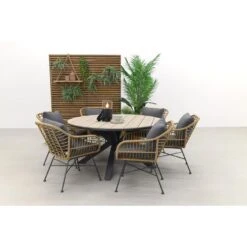 Garden Impressions Margriet Naturel / Edison 148 Cm. - Ronde Tuinset -Leenbakker b635903905df4b6d96c257573b962189