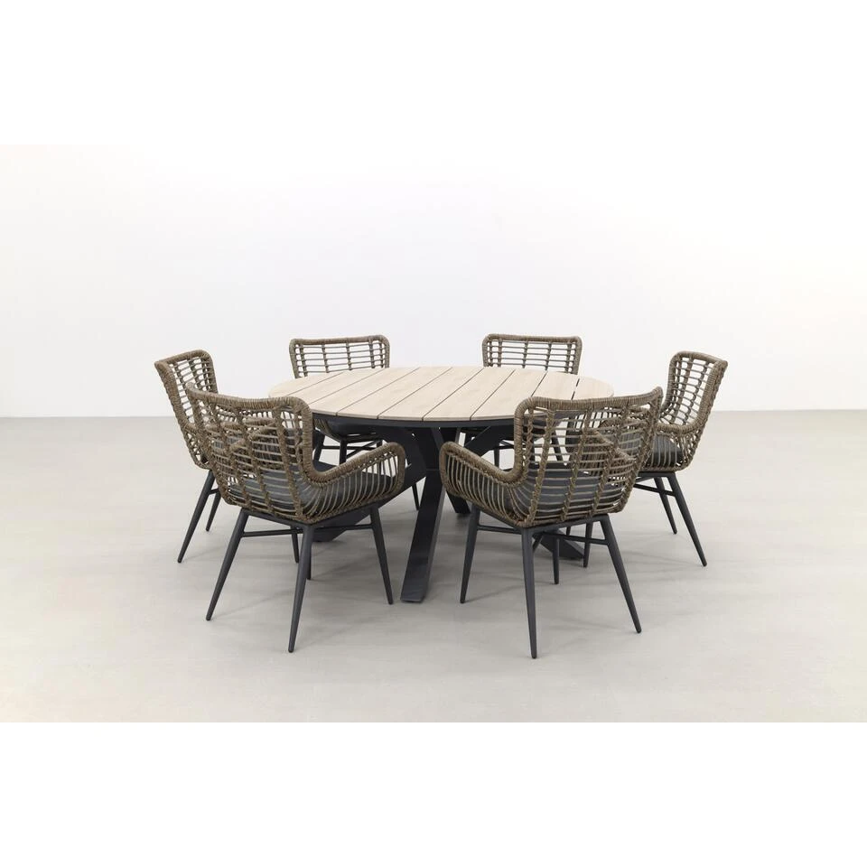 Jasmine Natural / Garden Impressions Edison 148 Cm. - Ronde Tuinset 4 Jasmine Natural / Garden Impressions Edison 148 Cm. - Ronde Tuinset - Afbeelding 2