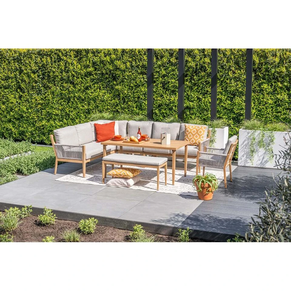 Sardinia Lounge-diningset - 5-dlg. - Light Teaklook - Sand - Sand 11 Sardinia Lounge-diningset - 5-dlg. - Light Teaklook - Sand - Sand - Afbeelding 9