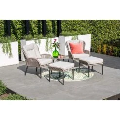 Andorra Fauteuil - Incl. Voetenbank - C. Black - Rope Taupe - Sand -Leenbakker cf5476485d074c6fb7609a51a48332bf