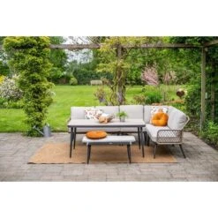 GI Allasio Lounge-dining Hoekset (6-delig) - Carbon Black/Zand -Leenbakker d88cb8519d5240de8d8af64551ec56a0