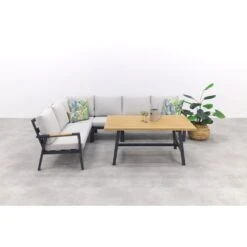 Elati Lounge-dining Hoekset-5-delig-c.black - Sand - Light Teaklook -Leenbakker dd0f966fb2d9478cad54a62cd7a7d403